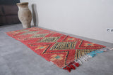 Boucherouite Moroccan rug 3.4 X 9.2 Feet