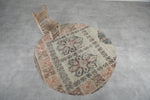 Round Moroccan Wool Rug 6 Feet – Vintage Floral Pattern