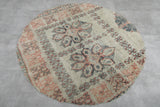 Round Moroccan Wool Rug 6 Feet – Vintage Floral Pattern