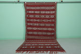 Red Handwoven Moroccan rug 4.9 ft x 9.8 ft