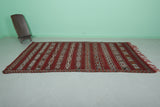 Red Handwoven Moroccan rug 4.9 ft x 9.8 ft