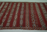 Red Handwoven Moroccan rug 4.9 ft x 9.8 ft