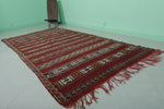 Red Handwoven Moroccan rug 4.9 ft x 9.8 ft