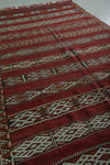 Red Handwoven Moroccan rug 4.9 ft x 9.8 ft