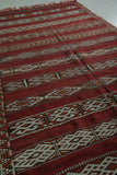 Red Handwoven Moroccan rug 4.9 ft x 9.8 ft