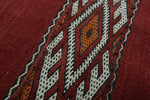 Red Handwoven Moroccan rug 4.9 ft x 9.8 ft