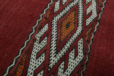 Red Handwoven Moroccan rug 4.9 ft x 9.8 ft