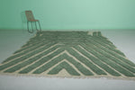 Extra Large Moroccan Rug - 8.7 x 10.1 Feet, Green and Beige Geometric Pattern | Handwoven Berber Style