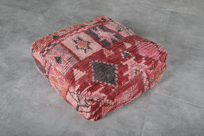 Bohemian Kilim Ottoman pouf – Cozy Moroccan Footstool - kilim pouf