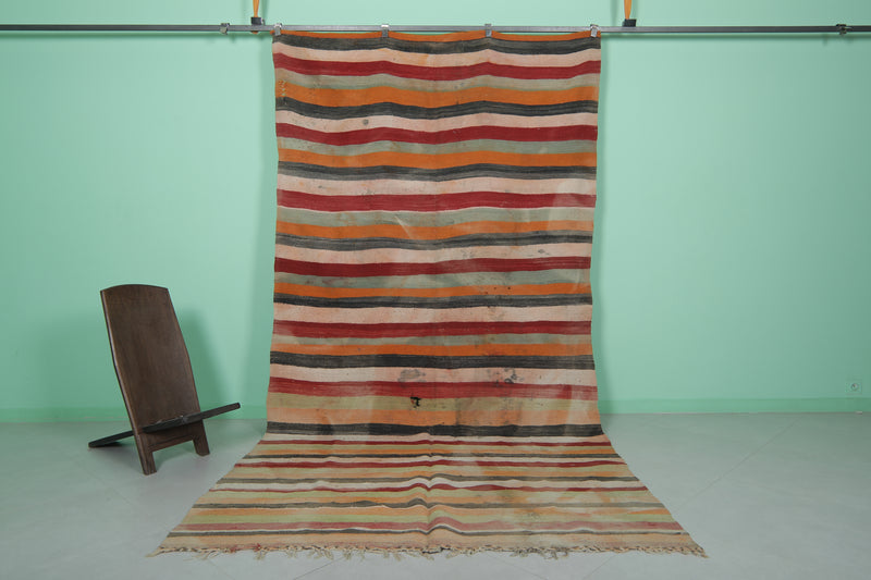 Moroccan Striped Rug - 5.9 x 11.4 ft | Colorful Large Rug