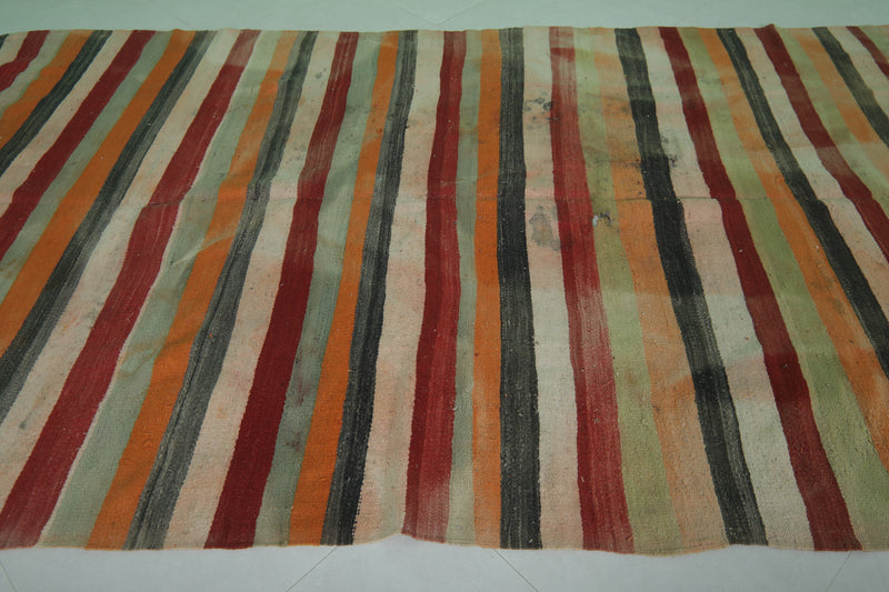 Moroccan Striped Rug - 5.9 x 11.4 ft | Colorful Large Rug