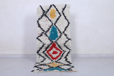 Moroccan berber rug 2.2 X 5.9 Feet - Boucherouite Rugs