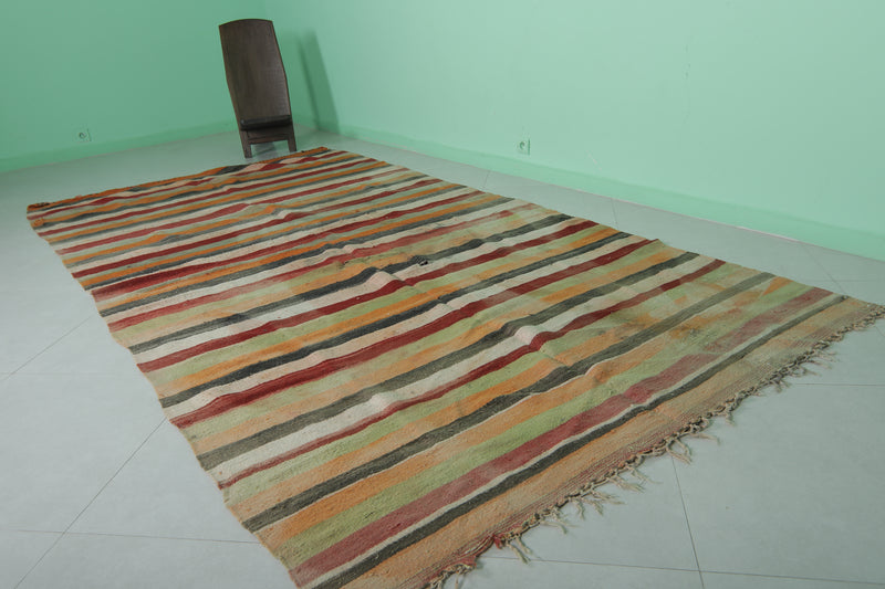 Moroccan Striped Rug - 5.9 x 11.4 ft | Colorful Large Rug