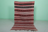 Moroccan Rug - Pink and Red Striped Design - 3.9x6.4 ft