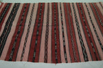 Moroccan Rug - Pink and Red Striped Design - 3.9x6.4 ft