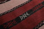 Moroccan Rug - Pink and Red Striped Design - 3.9x6.4 ft