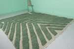 Extra Large Moroccan Rug - 8.7 x 10.1 Feet, Green and Beige Geometric Pattern | Handwoven Berber Style