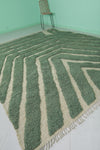 Extra Large Moroccan Rug - 8.7 x 10.1 Feet, Green and Beige Geometric Pattern | Handwoven Berber Style