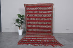 Red Handwoven Moroccan rug 4.9 ft x 9.8 ft