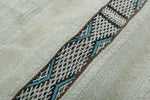 Vintage handmade moroccan berber wedding blanket 3.6 FT X 6.3 FT