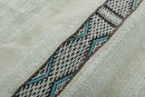 Vintage handmade moroccan berber wedding blanket 3.6 FT X 6.3 FT