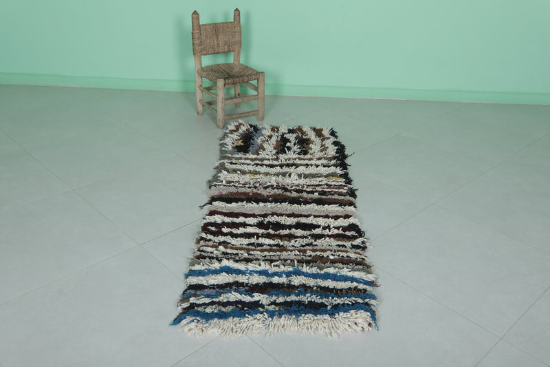 Moroccan berber rug 2 X 5.4 Feet - Boucherouite Rugs