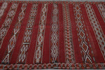 Red Handwoven Moroccan rug 4.9 ft x 9.8 ft