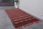 Red Handwoven Moroccan rug 4.9 ft x 9.8 ft