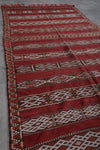 Red Handwoven Moroccan rug 4.9 ft x 9.8 ft