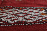 Red Handwoven Moroccan rug 4.9 ft x 9.8 ft