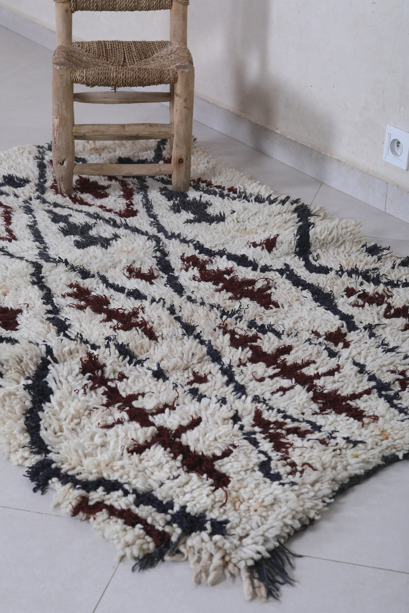 Moroccan berber rug 3.2 X 5.5 Feet - Boucherouite Rugs