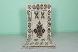 Long Shaggy Moroccan Rug Beige 2.6 X 5.9 Feet