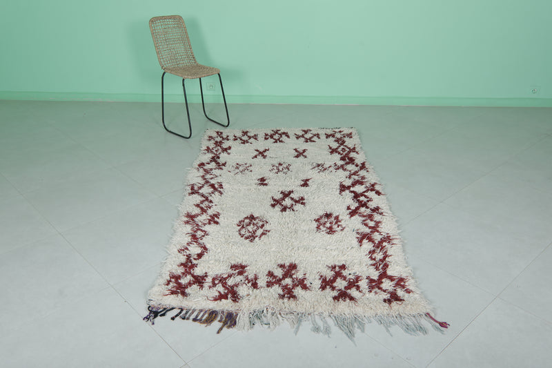 Moroccan berber rug 4 X 7.3 Feet - Boucherouite Rugs