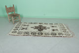 Long Shaggy Moroccan Rug Beige 2.6 X 5.9 Feet