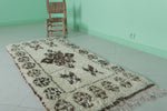 Long Shaggy Moroccan Rug Beige 2.6 X 5.9 Feet