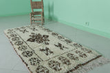 Long Shaggy Moroccan Rug Beige 2.6 X 5.9 Feet