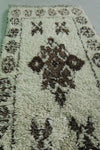 Long Shaggy Moroccan Rug Beige 2.6 X 5.9 Feet