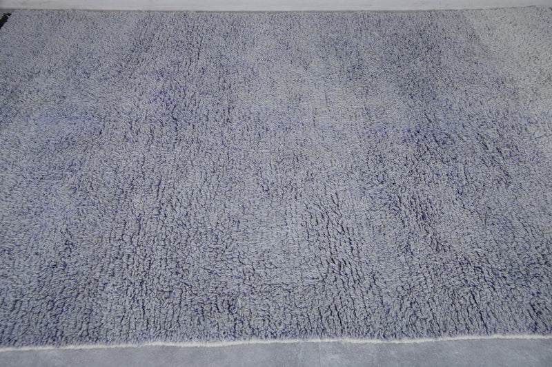 Moroccan Beni Ourain Rug - Handwoven 6.4 x 9 Feet | Subtle Grey Wool Design