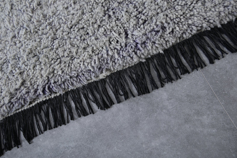 Moroccan Beni Ourain Rug - Handwoven 6.4 x 9 Feet | Subtle Grey Wool Design