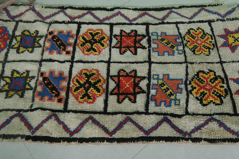 Handwoven Small Moroccan Rug 2.2 x 4.2 FT - Vibrant Artistic Design