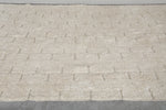 Extra Long Moroccan Rug - 7.9 x 16.6 FT | Handwoven Ivory Wool Rug with Subtle Geometric Texture