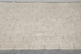 Extra Long Moroccan Rug - 7.9 x 16.6 FT | Handwoven Ivory Wool Rug with Subtle Geometric Texture