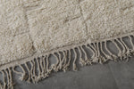 Extra Long Moroccan Rug - 7.9 x 16.6 FT | Handwoven Ivory Wool Rug with Subtle Geometric Texture