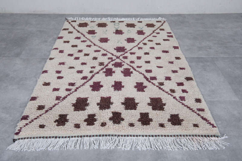 Moroccan Azilal Rug - Handwoven 4.1 x 5.8 Feet | Bohemian Wool Design