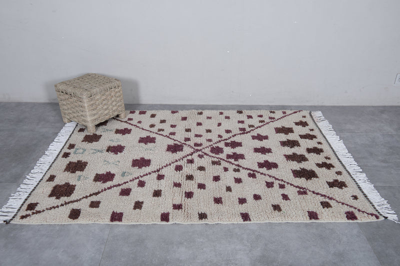 Moroccan Azilal Rug - Handwoven 4.1 x 5.8 Feet | Bohemian Wool Design