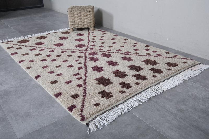 Moroccan Azilal Rug - Handwoven 4.1 x 5.8 Feet | Bohemian Wool Design