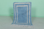 Moroccan Blue Rug - Handwoven 2 x 3 Feet | Soft Wool Accent Rug