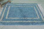 Moroccan Blue Rug - Handwoven 2 x 3 Feet | Soft Wool Accent Rug