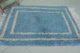 Moroccan Blue Rug - Handwoven 2 x 3 Feet | Soft Wool Accent Rug