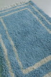 Moroccan Blue Rug - Handwoven 2 x 3 Feet | Soft Wool Accent Rug